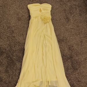 Elegant Yellow Strapless Dress